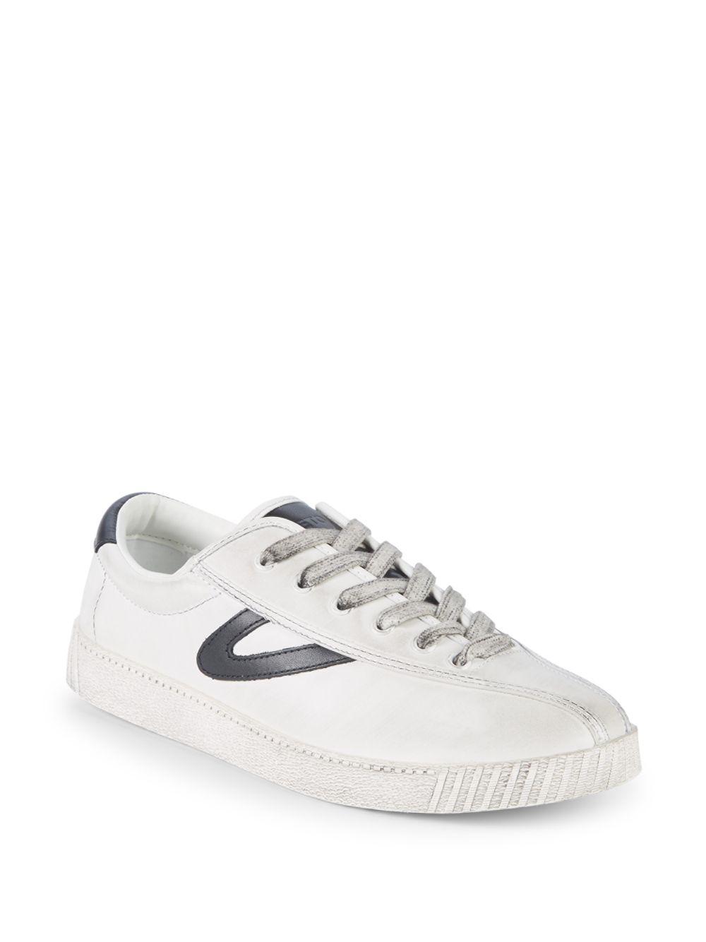 tretorn white leather sneakers