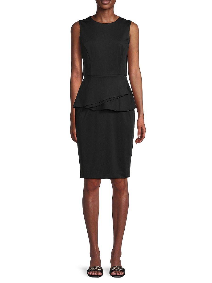 Donna Karan Envelope Peplum Midi Dress in Black | Lyst