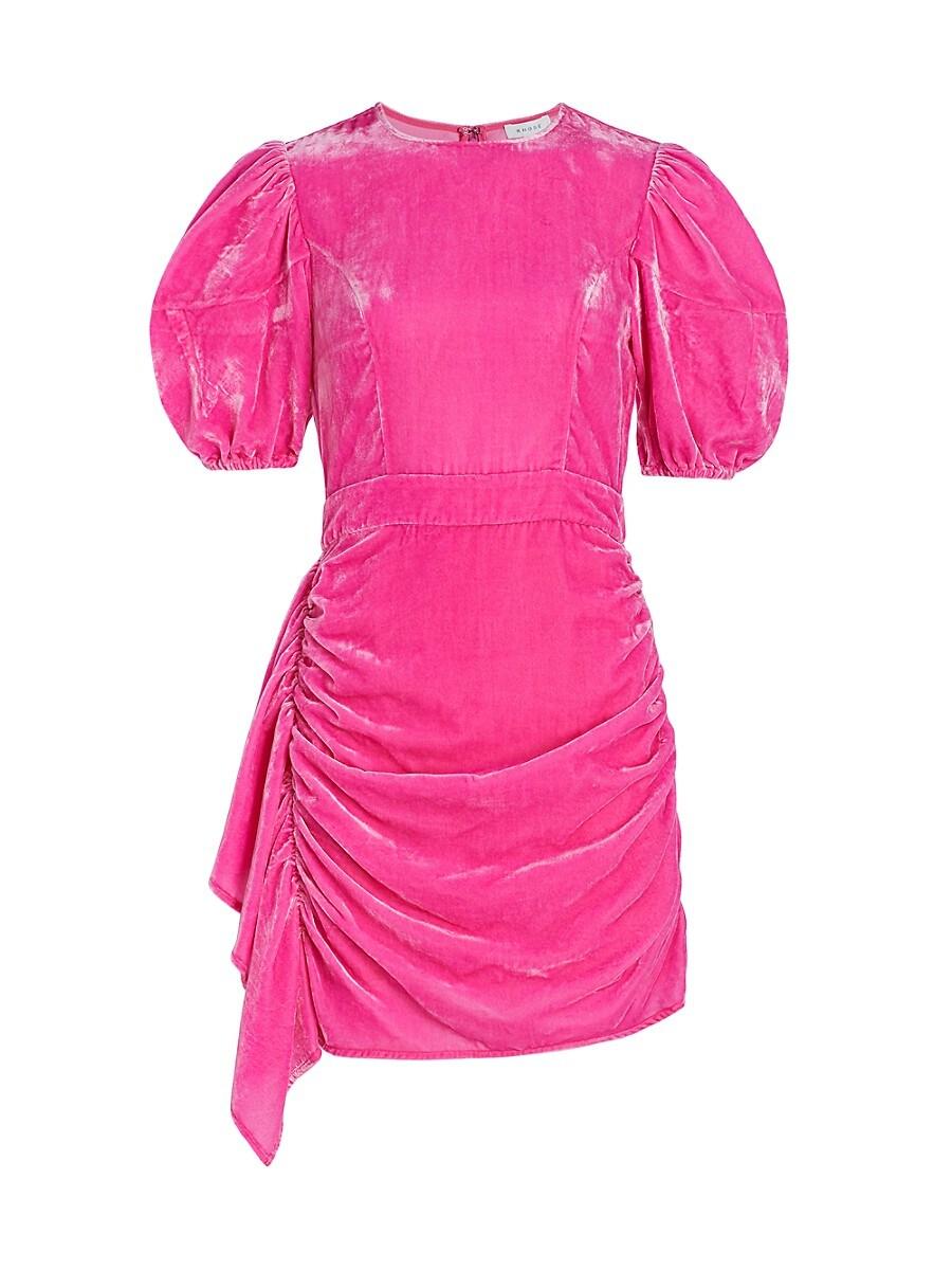 RHODE Pia Velvet Minidress in Pink | Lyst