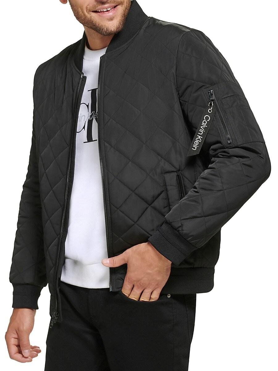 Calvin klein best sale black bomber jacket