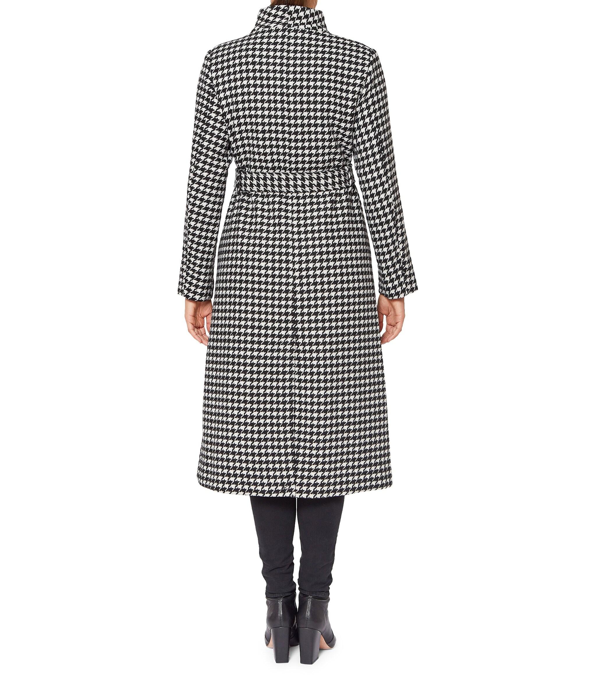 Kate Spade Houndstooth Single Breasted Belted Coat | Lyst
