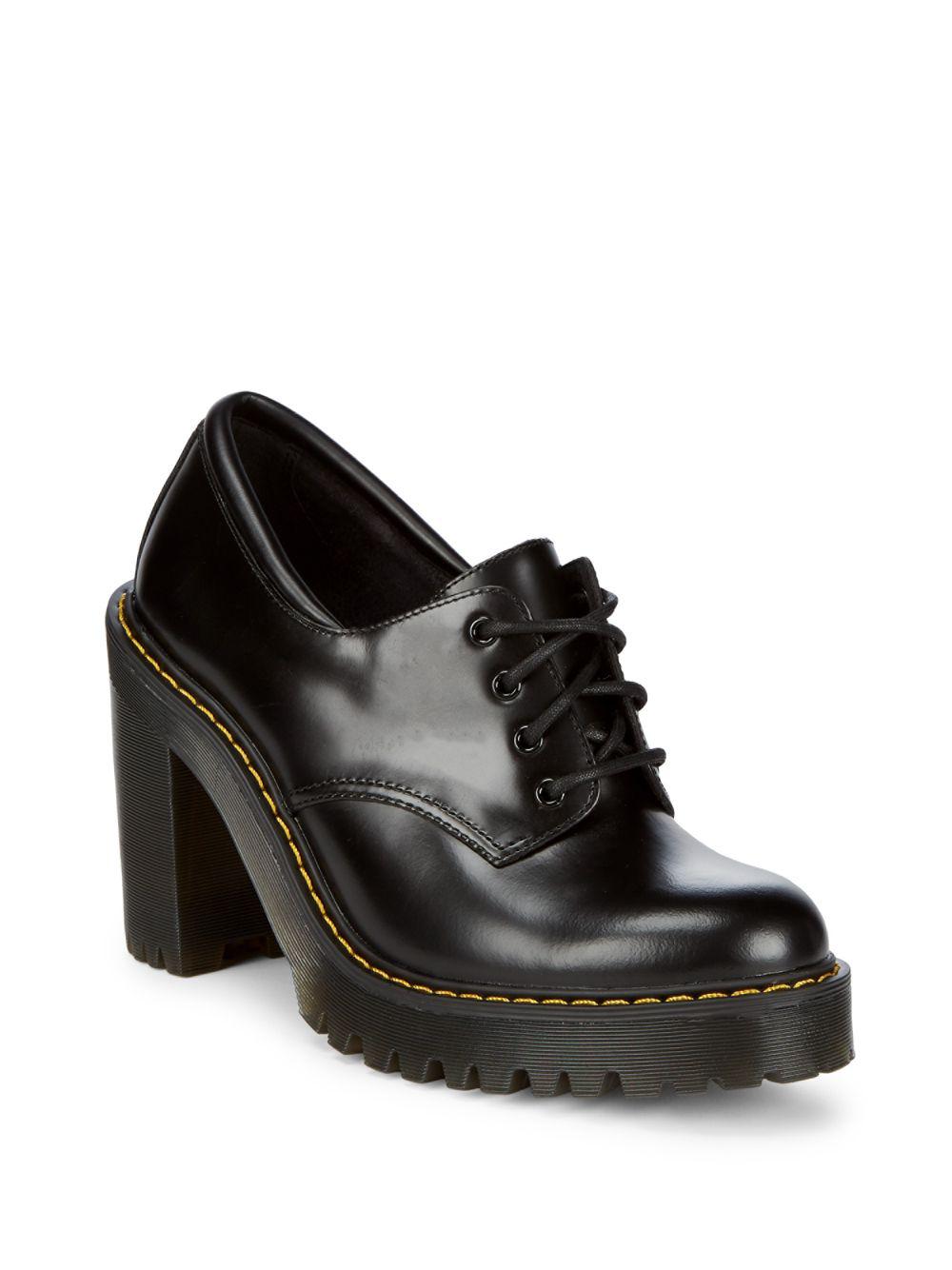 Dr. Martens Leather Salome Lace-up Heels in Black | Lyst Australia
