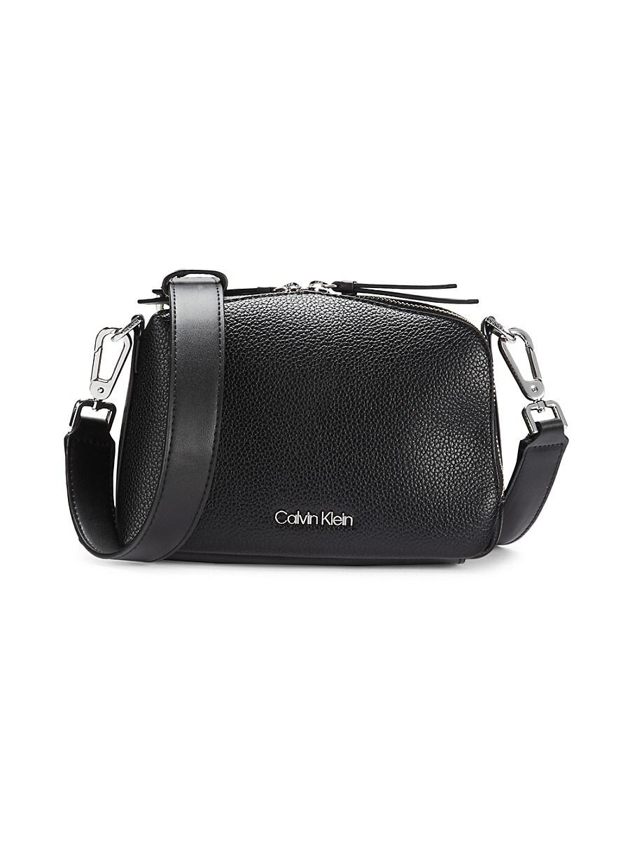 Calvin Klein Brenda Faux Leather Crossbody Bag in Black | Lyst
