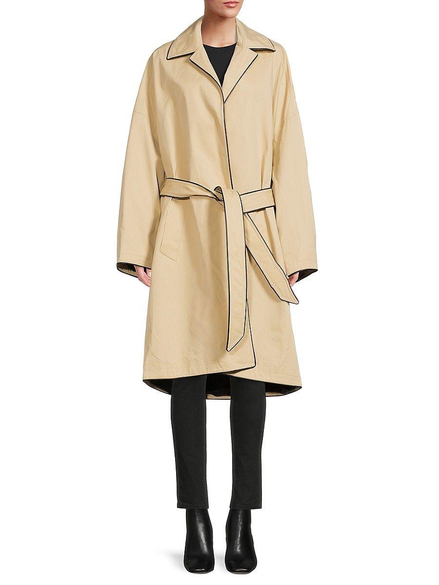 Balenciaga Oversized Belted Trench Coat in Natural | Lyst