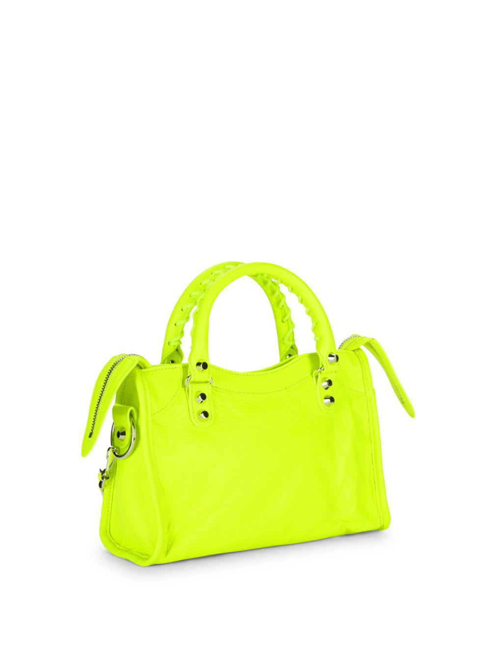 Balenciaga Neon Leather Bag in Neon Green (Yellow) | Lyst