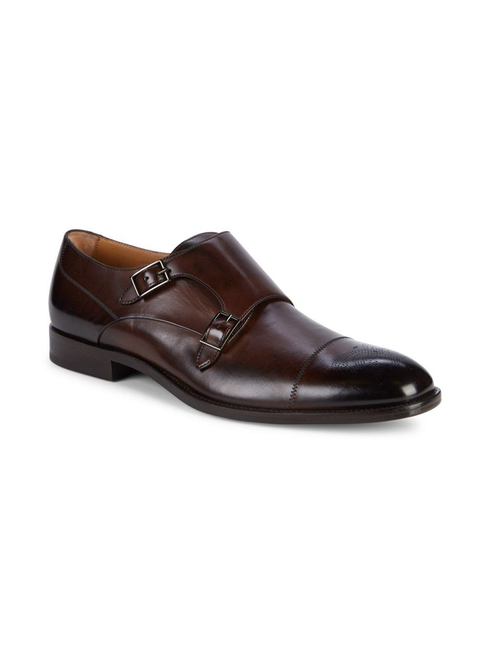 BOSS by HUGO BOSS Stanford Double Buckle Monk Strap Loafers in Brown for  Men | Lyst