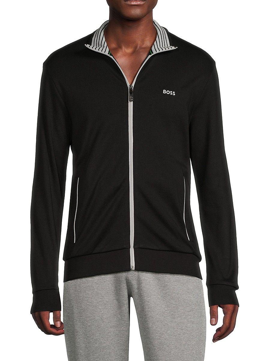 præmedicinering anklageren galleri BOSS by HUGO BOSS Skaz Mockneck Track Jacket in Black for Men | Lyst