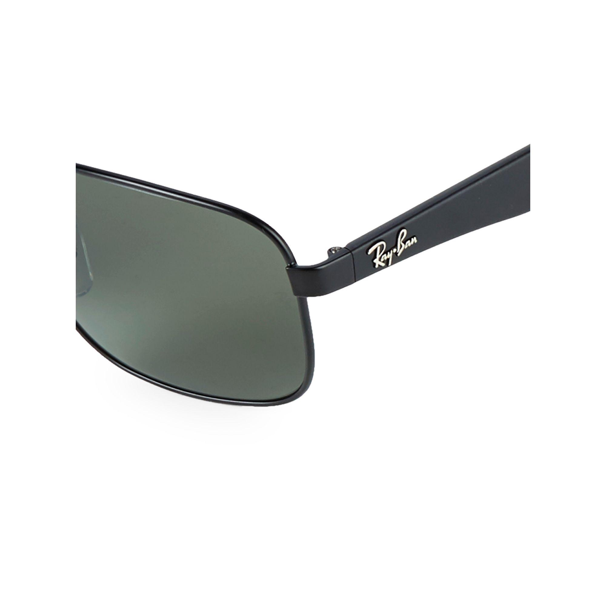 Ray Ban 59mm Round Aviator Sunglasses In Black For Men Lyst