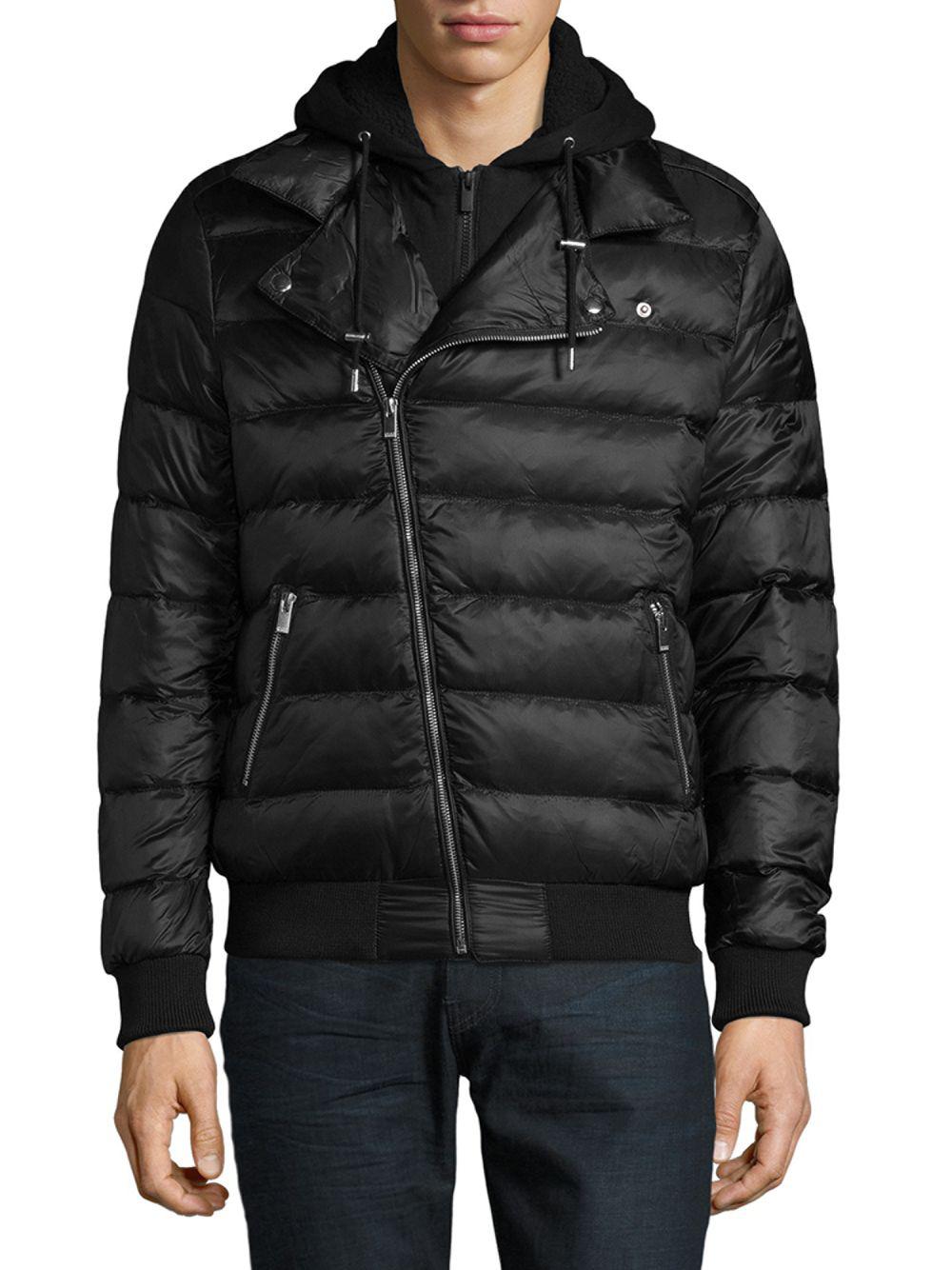 The Kooples Sport Synthetic Puffer Jacket in Black for Men - Lyst