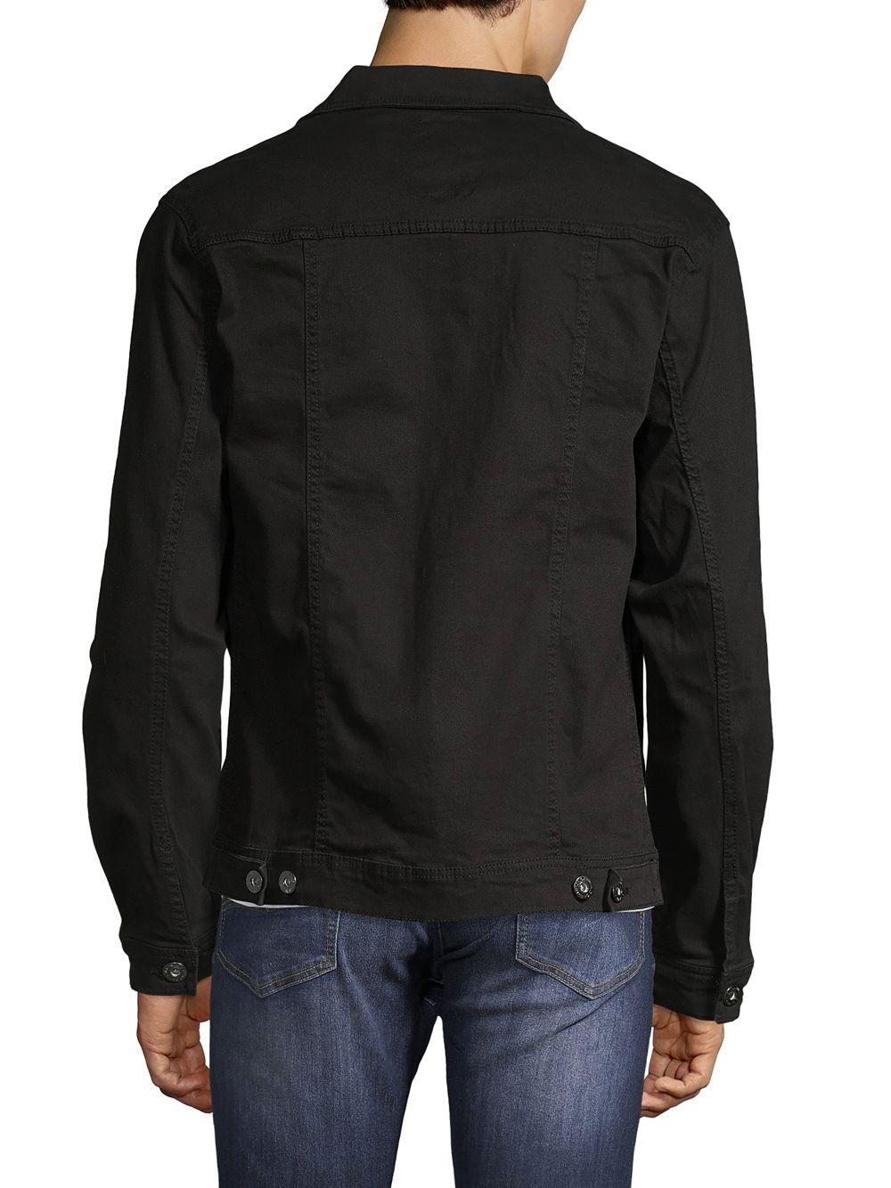 black solid denim jacket