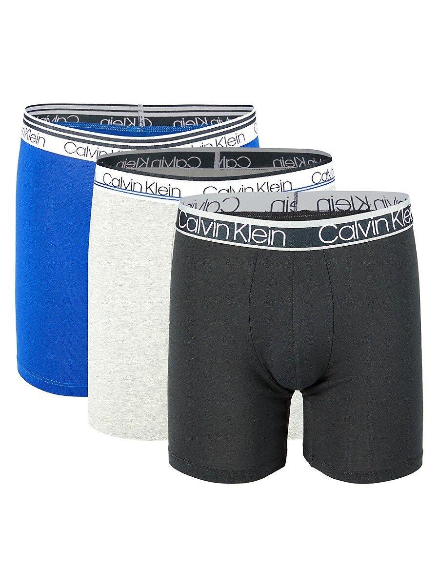 Calvin Klein 3-pack Logo Boxer Briefs in Blue for Men