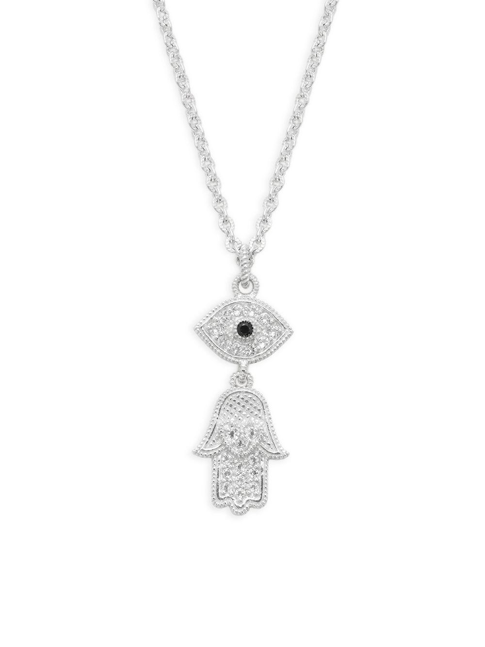 Judith Ripka White Topaz Black Sapphire Sterling Silver Evil