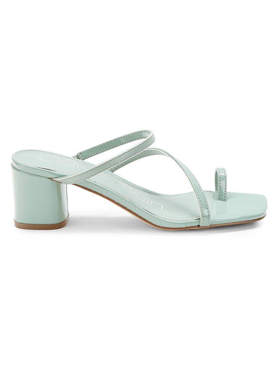 Calvin Klein Kcbelma Block Heel Sandals in Green | Lyst