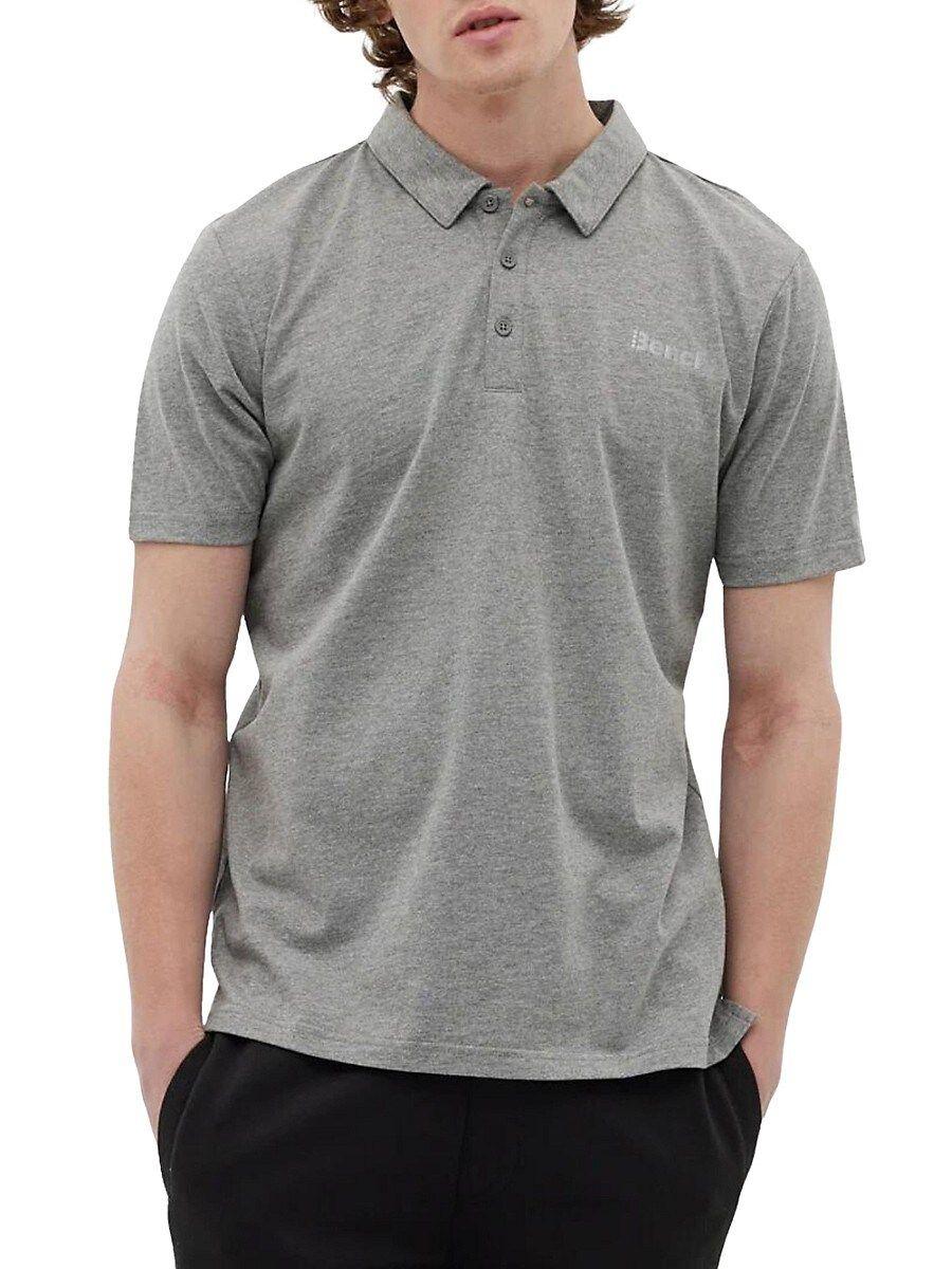 Bench . Heathered Knit Polo in Gray for Men | Lyst