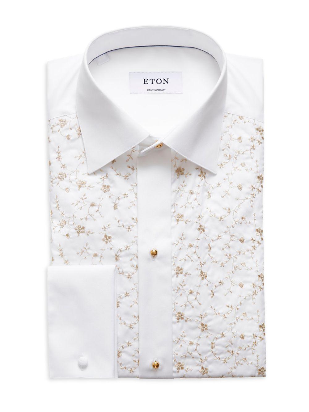 Eton Contemporary-fit Gold Detail Formal Shirt in White for Men | Lyst