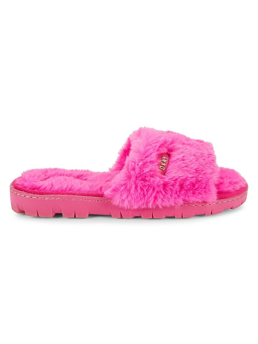 DKNY Jill Faux Fur Slides in Pink Lyst