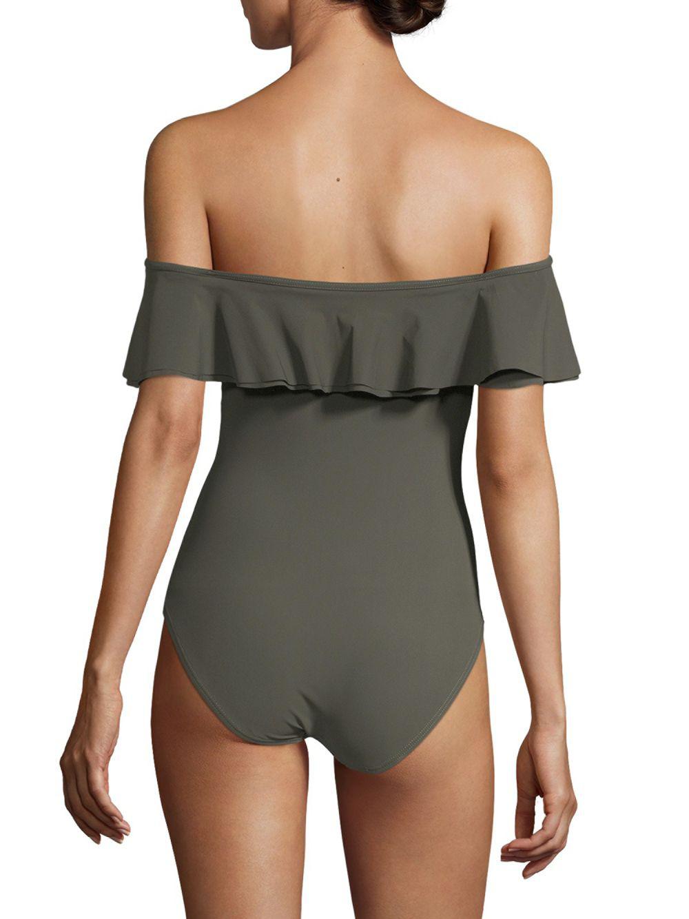 MICHAEL Michael Kors Synthetic One-piece Off-the-shoulder Swimsuit | Lyst