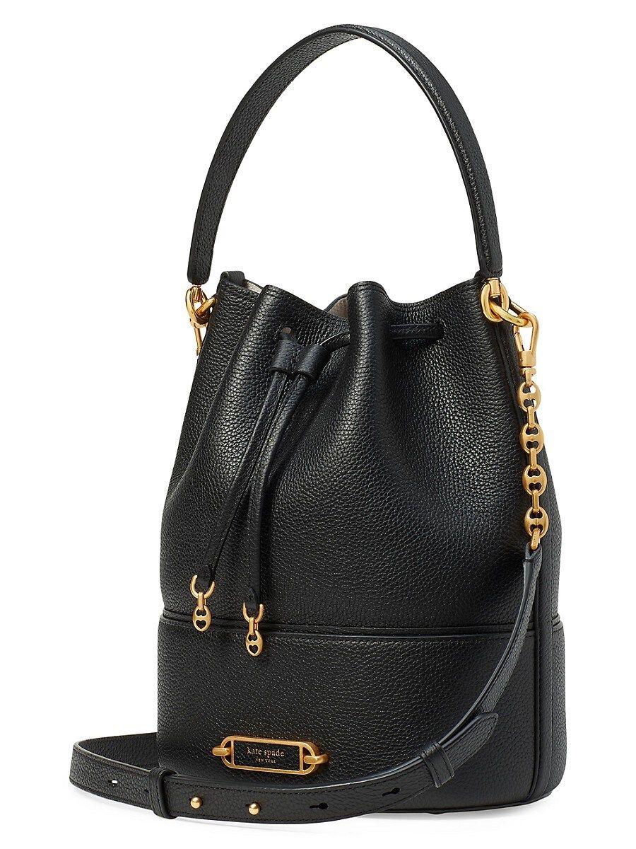 Kate Spade Medium Elevated Pebble Leather Bucket Bag in Blue Lyst