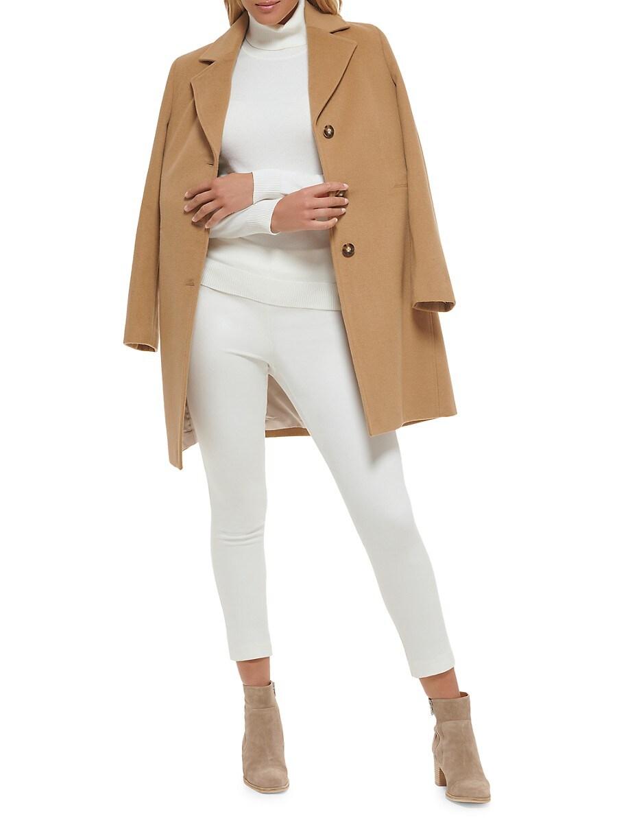 Calvin klein camel cheap wool coat womens