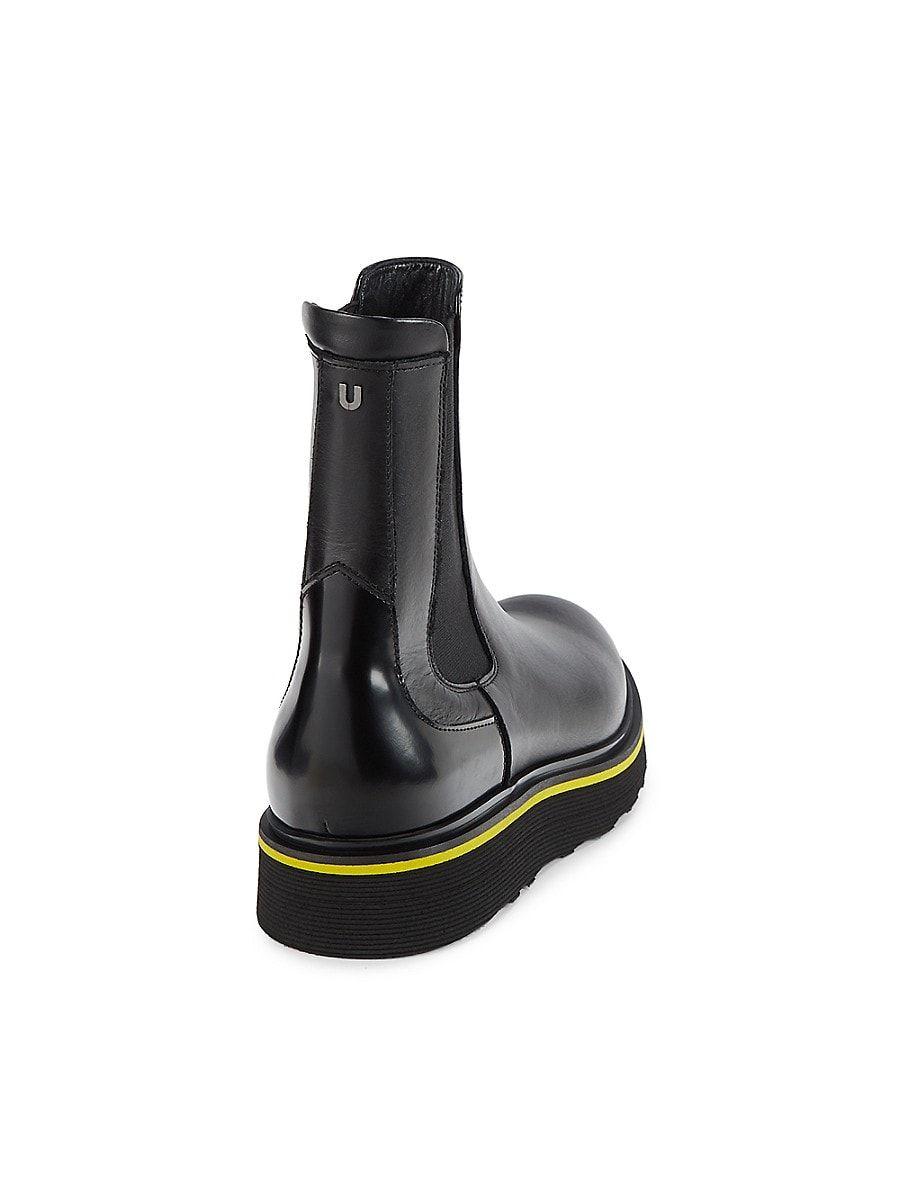 Emanuel Ungaro Platform Leather Chelsea Boots in Black | Lyst