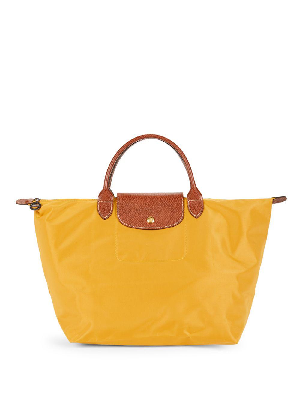 Longchamp Le Pliage Filet - Top Handle Bag in Yellow