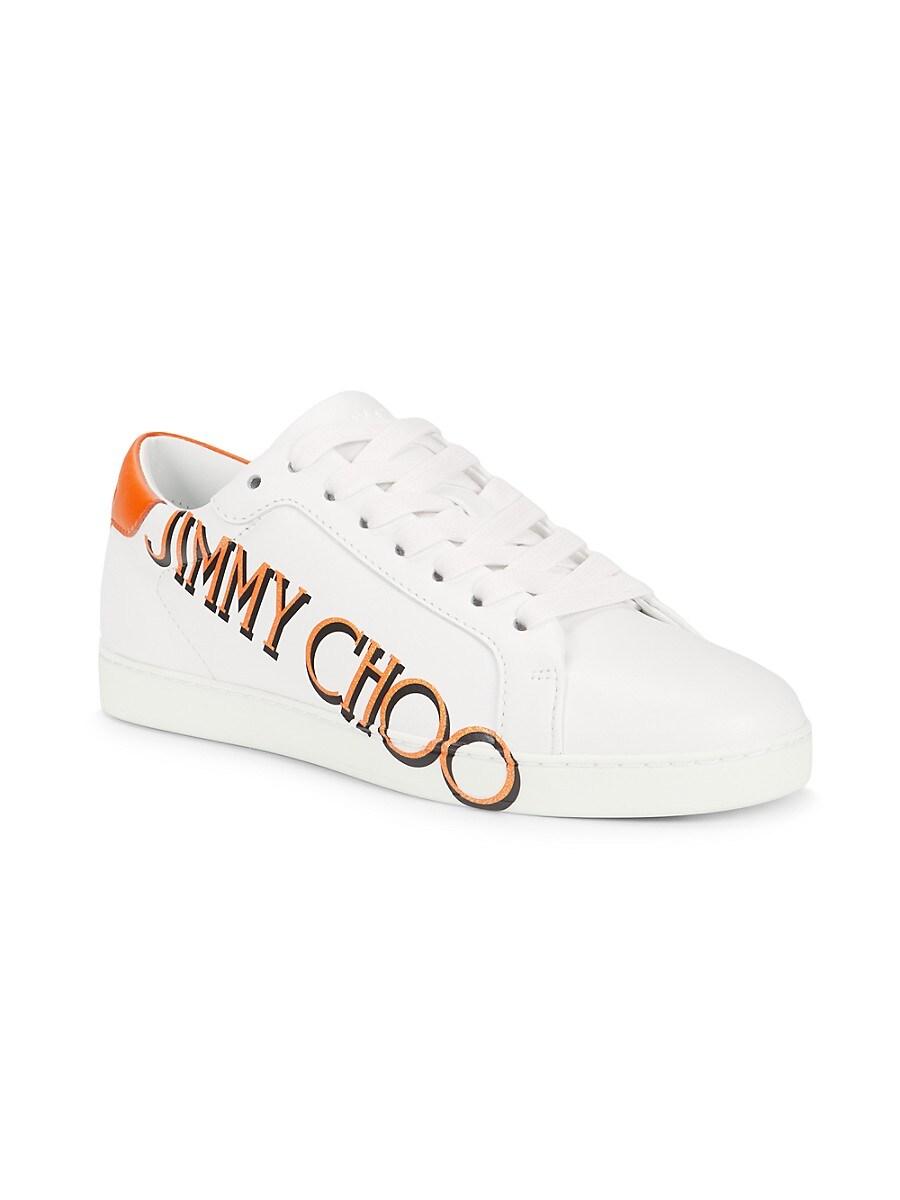 Jimmy Choo Kai レザー sneakers Jimmy Choo Kai Logo-Print Leather Low-Top Sneakers in White