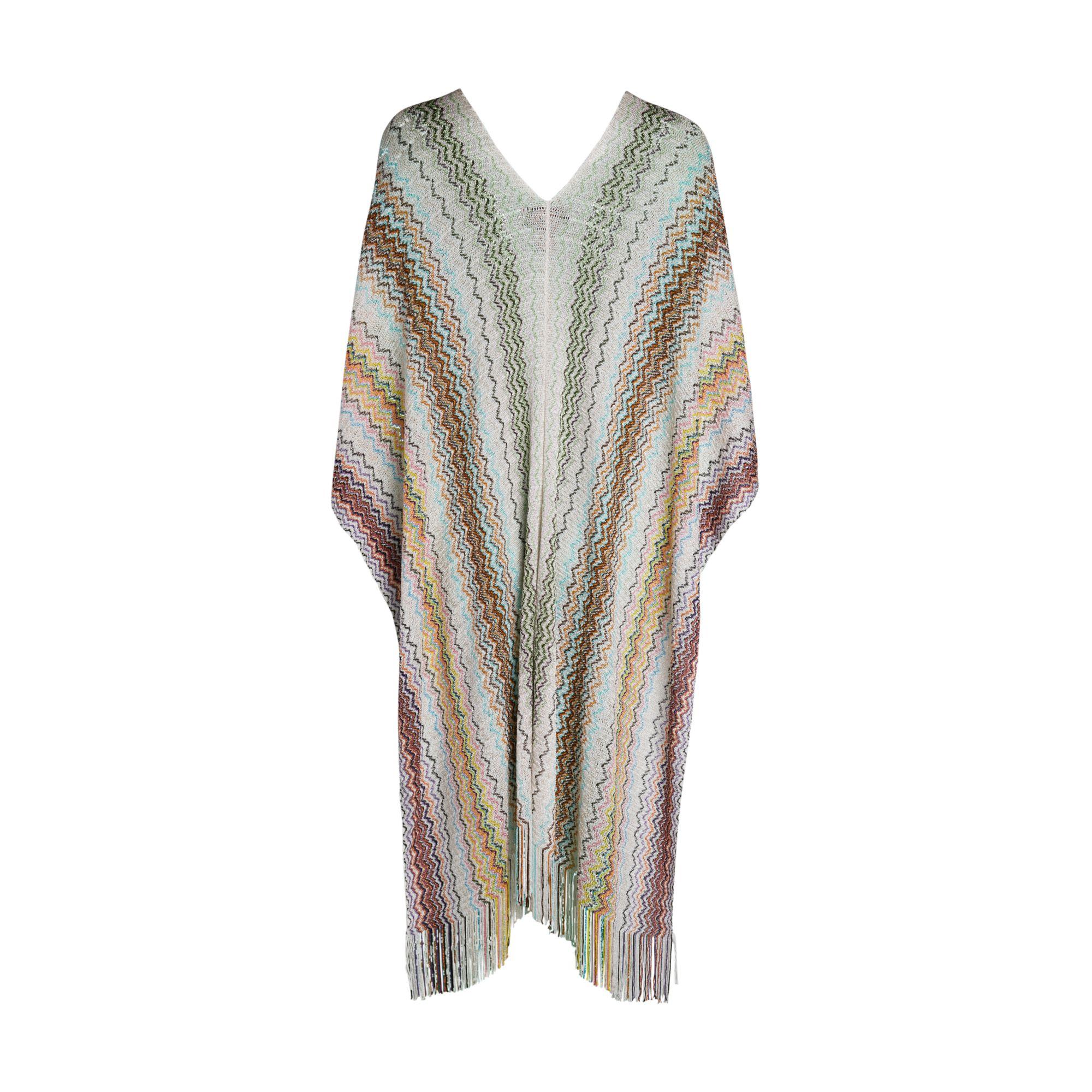 Missoni Synthetic Knit Chevron Poncho - Lyst