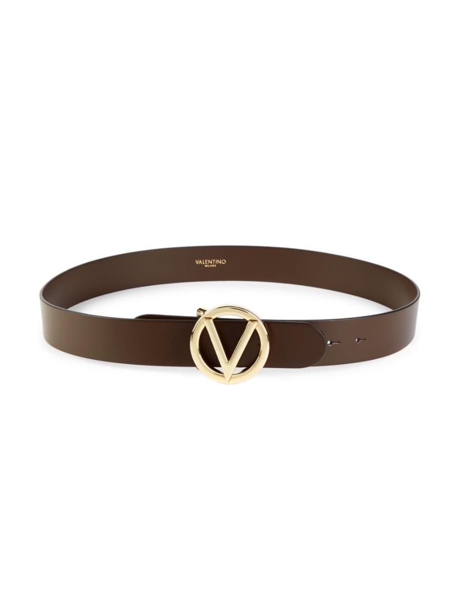 Korea ilt tage ned Valentino By Mario Valentino Women's Giusy Leather Belt - Chocolate - Size  L in Brown - Lyst