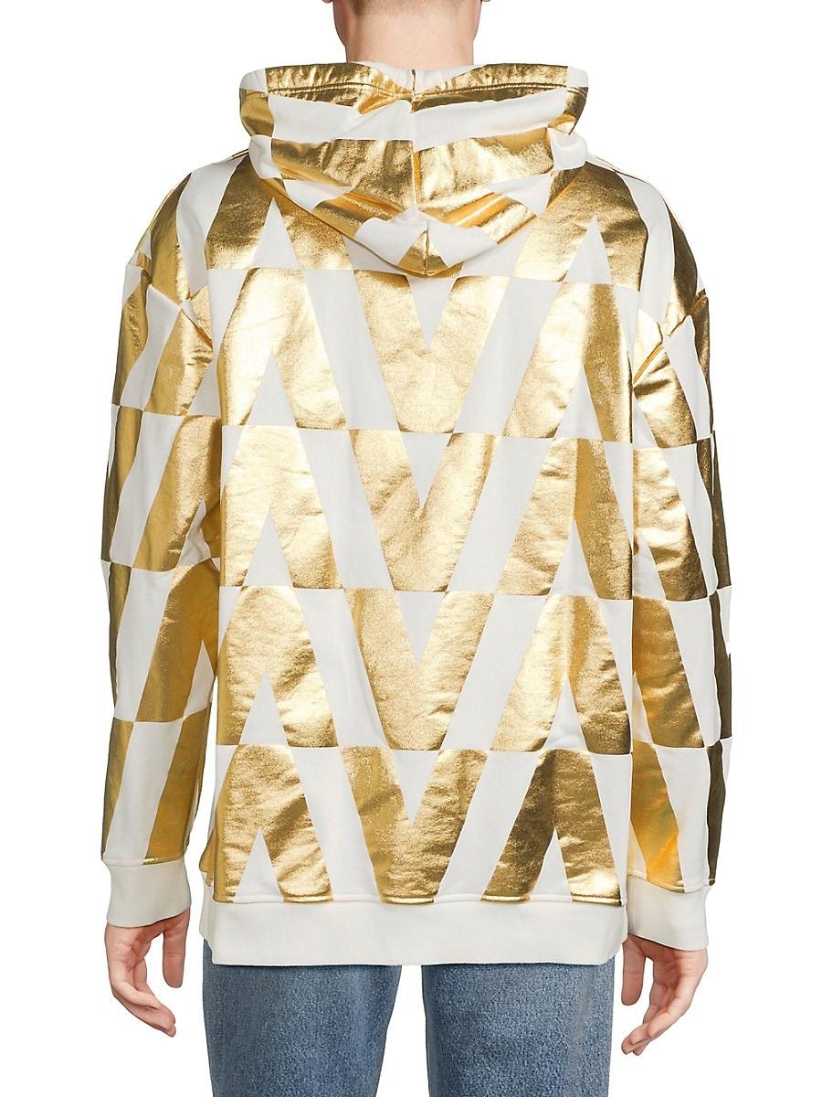 Valentino Drop Shoulder Monogram Hoodie in Metallic for Men Lyst UK