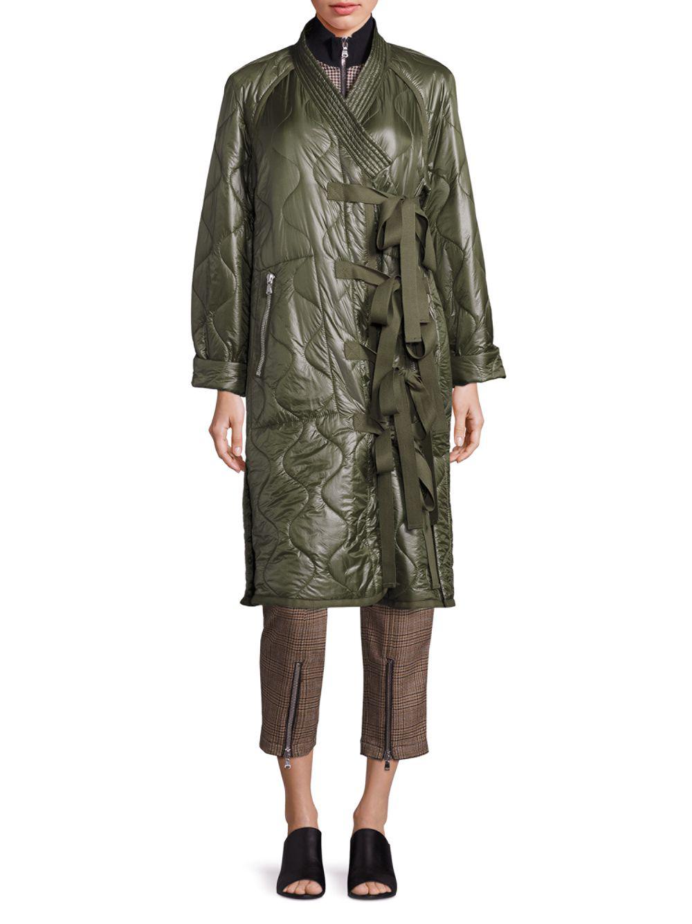 3.1 Phillip Lim Synthetic Long Kimono Quilted Utility Jacket in Green - Lyst