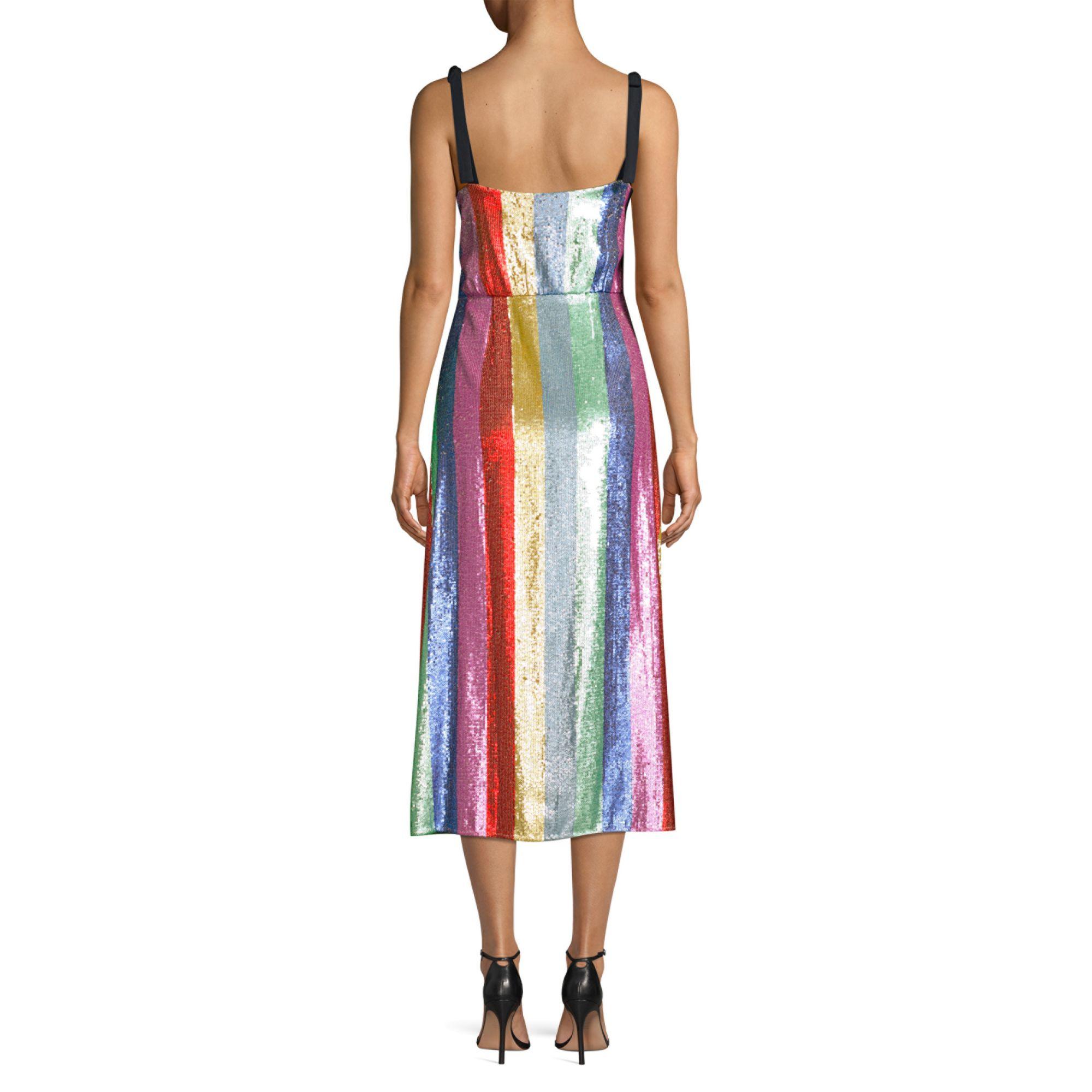 Synthetic Tessa Sequin Stripe Dress 