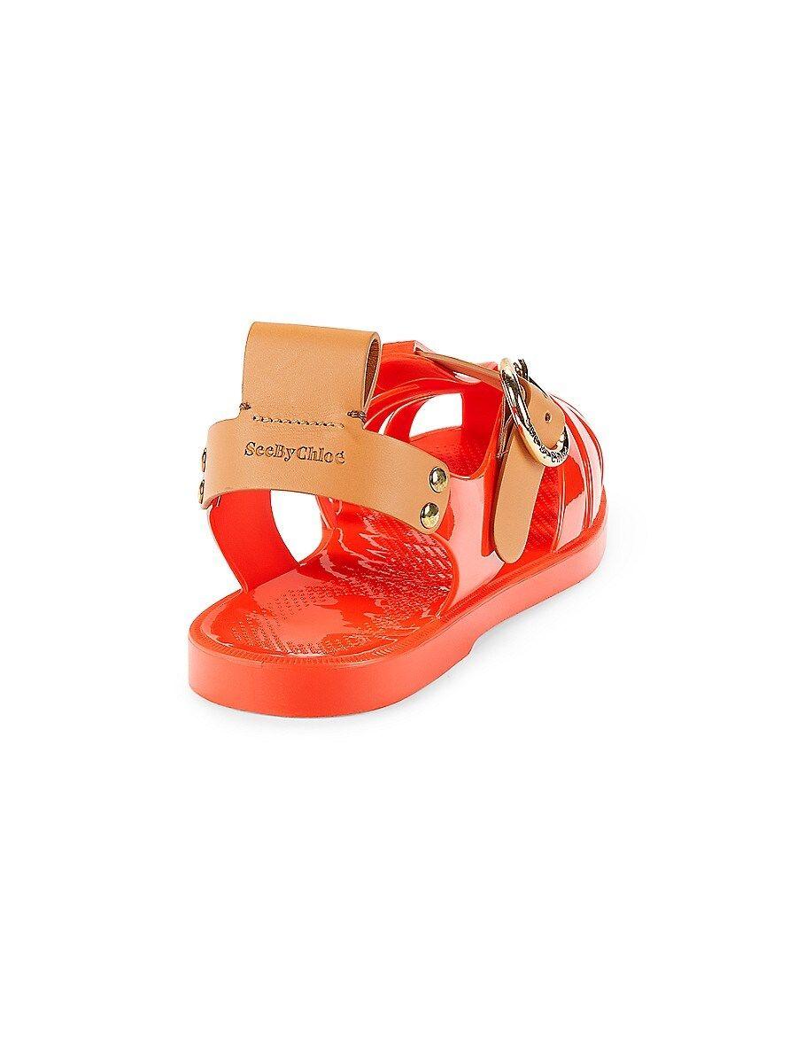 See By Chloé Caged Sandals in Red | Lyst