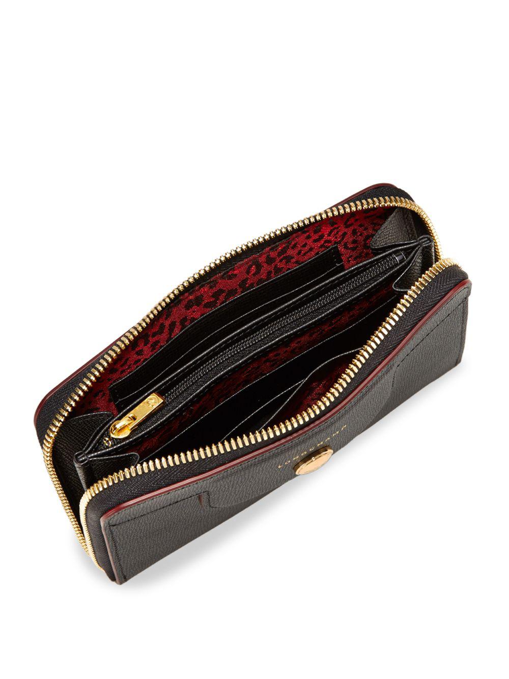 Longchamp Le Pliage Heritage Compact Wallet in Black | Lyst