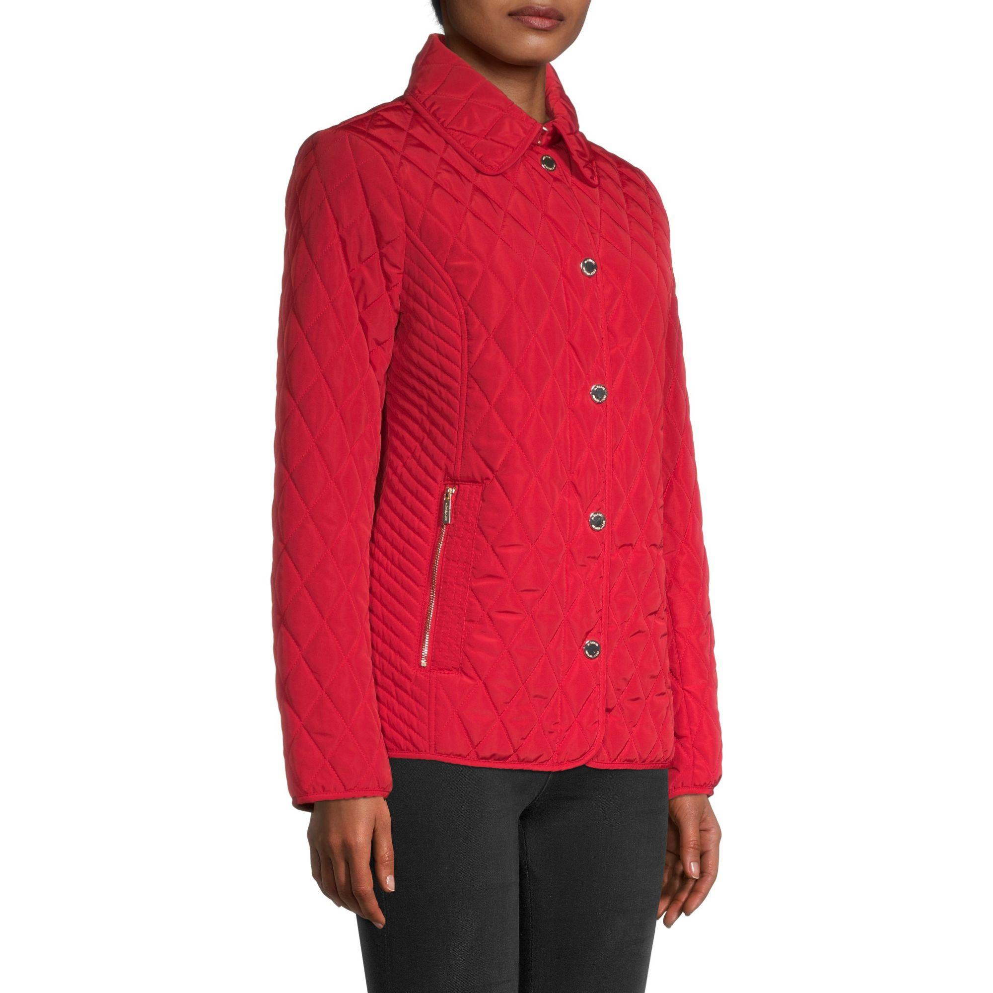 MICHAEL Michael Kors Synthetic Lightweight Quilted Jacket in Red Lyst