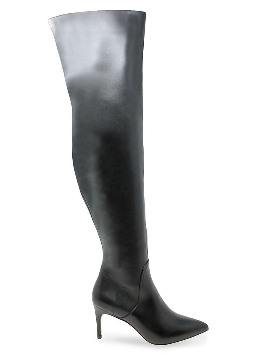 Charles David Piano Leather Over The Knee Boots in Black | Lyst