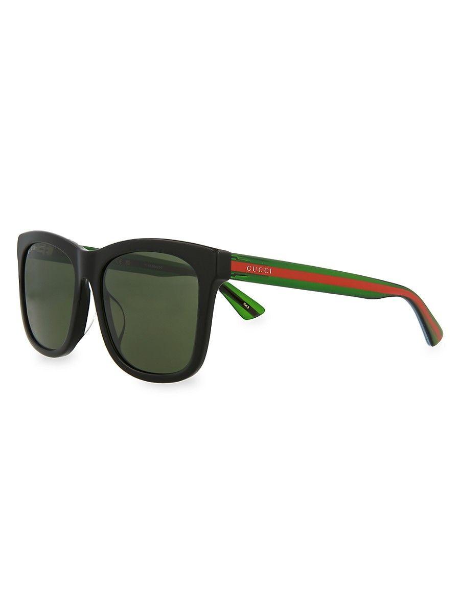 Gucci 56mm Square Sunglasses in Green | Lyst