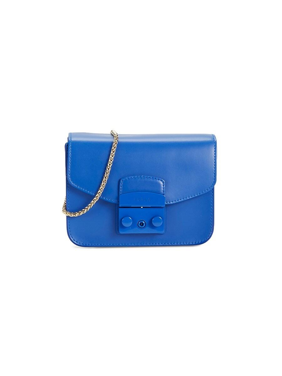 Furla Mini Metropolis Leather Crossbody Bag in Blue | Lyst