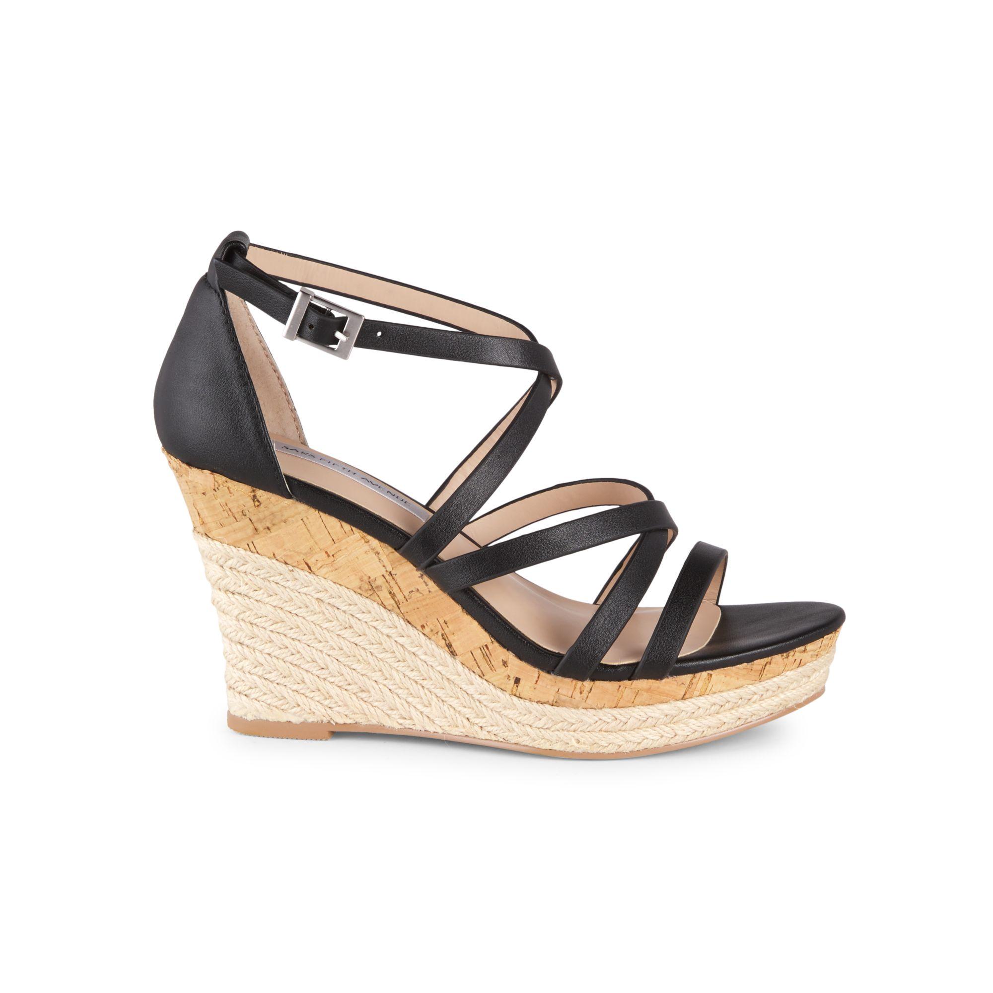 Saks Fifth Avenue Espadrille Platform Wedge Sandals in Metallic Lyst
