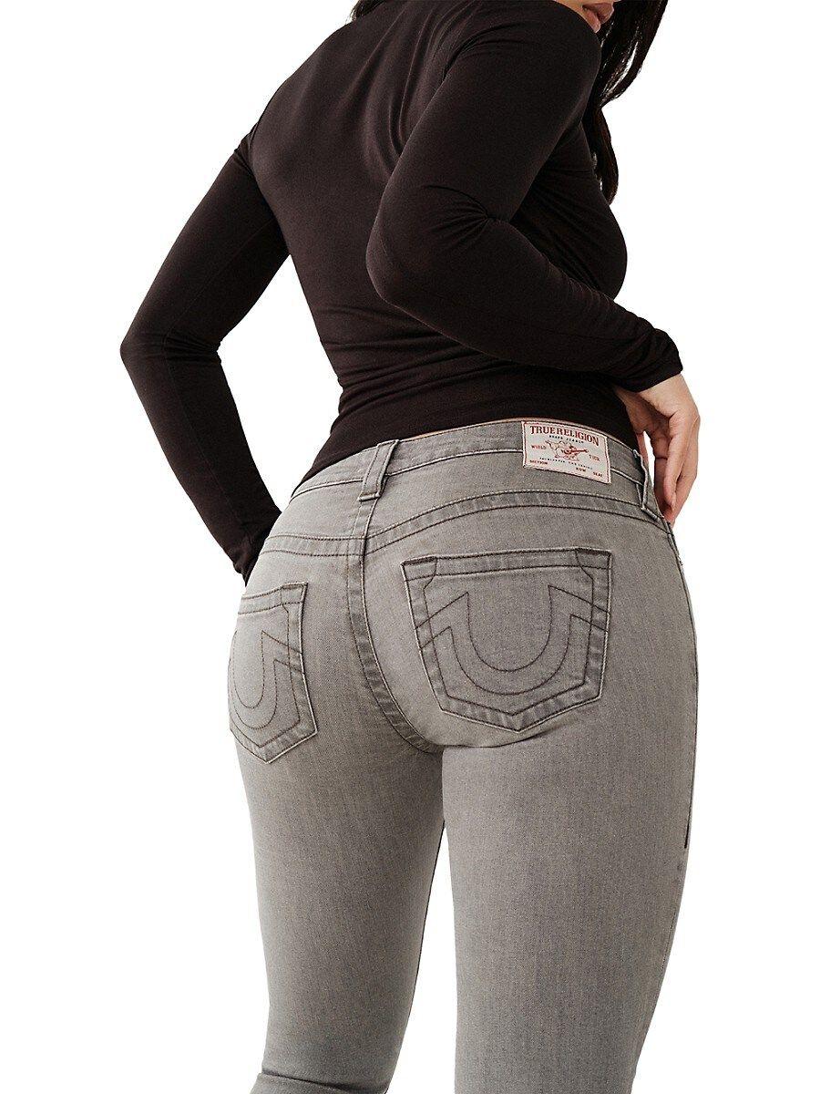True Religion Stella Low Rise Skinny Jeans in Gray | Lyst