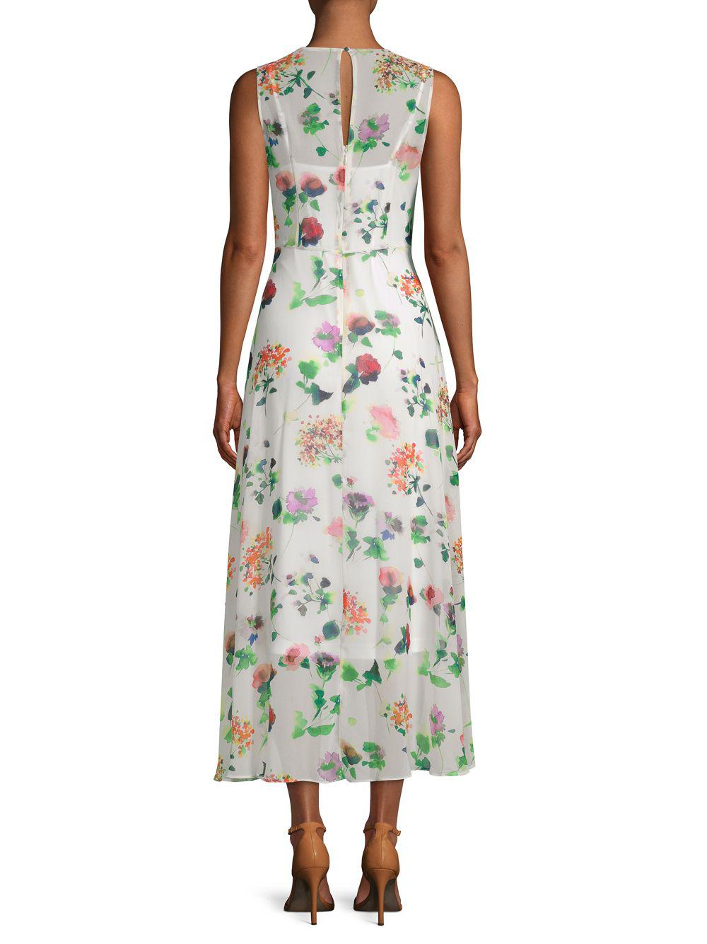 calvin klein floral high low dress