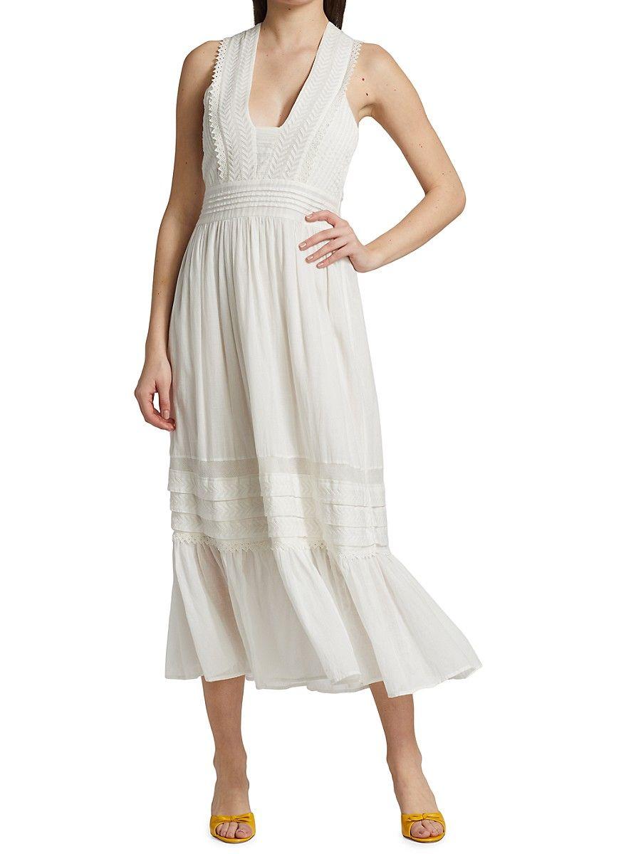Ramy Brook Lulu Cotton Midi Dress in White | Lyst