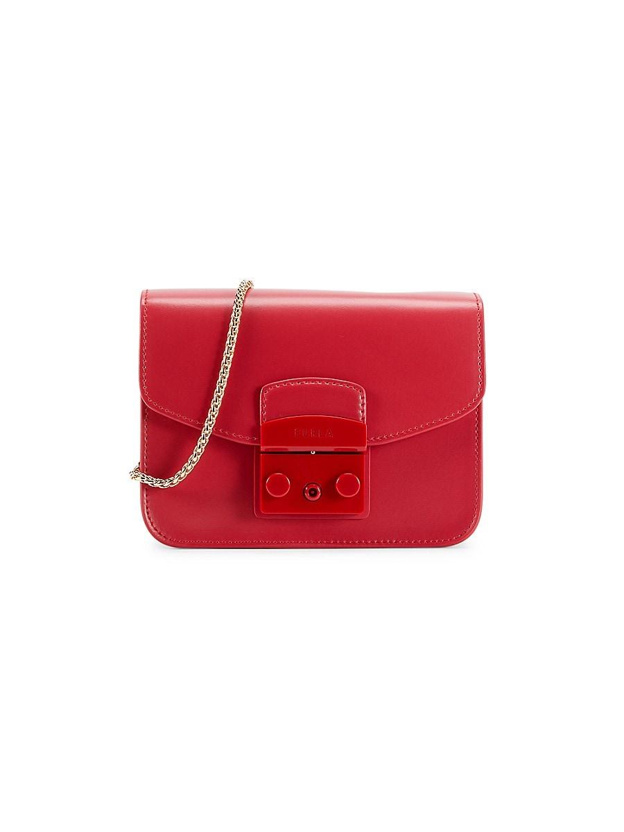 Furla Mini Metropolis Leather Crossbody Bag in Red | Lyst