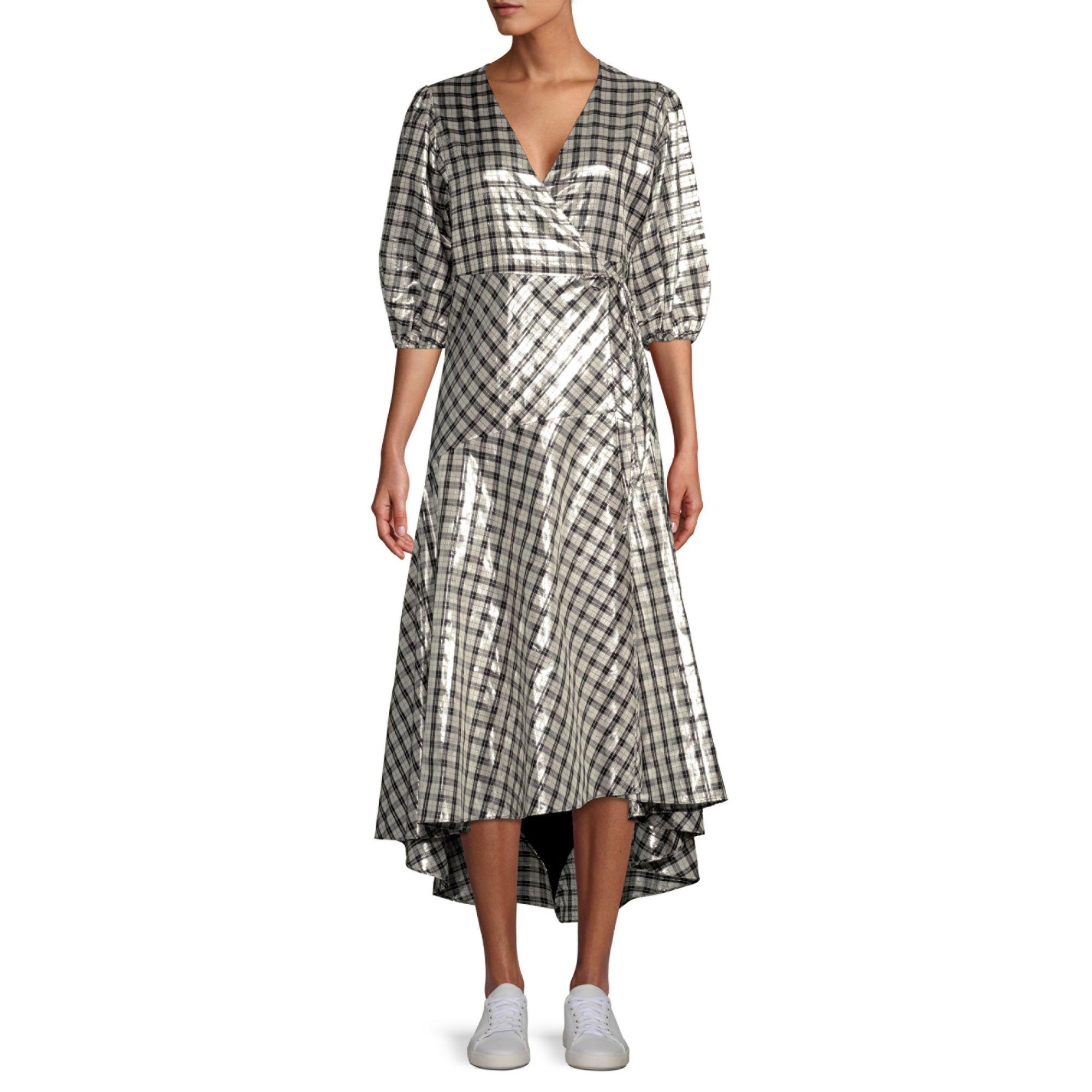 ganni silver dress