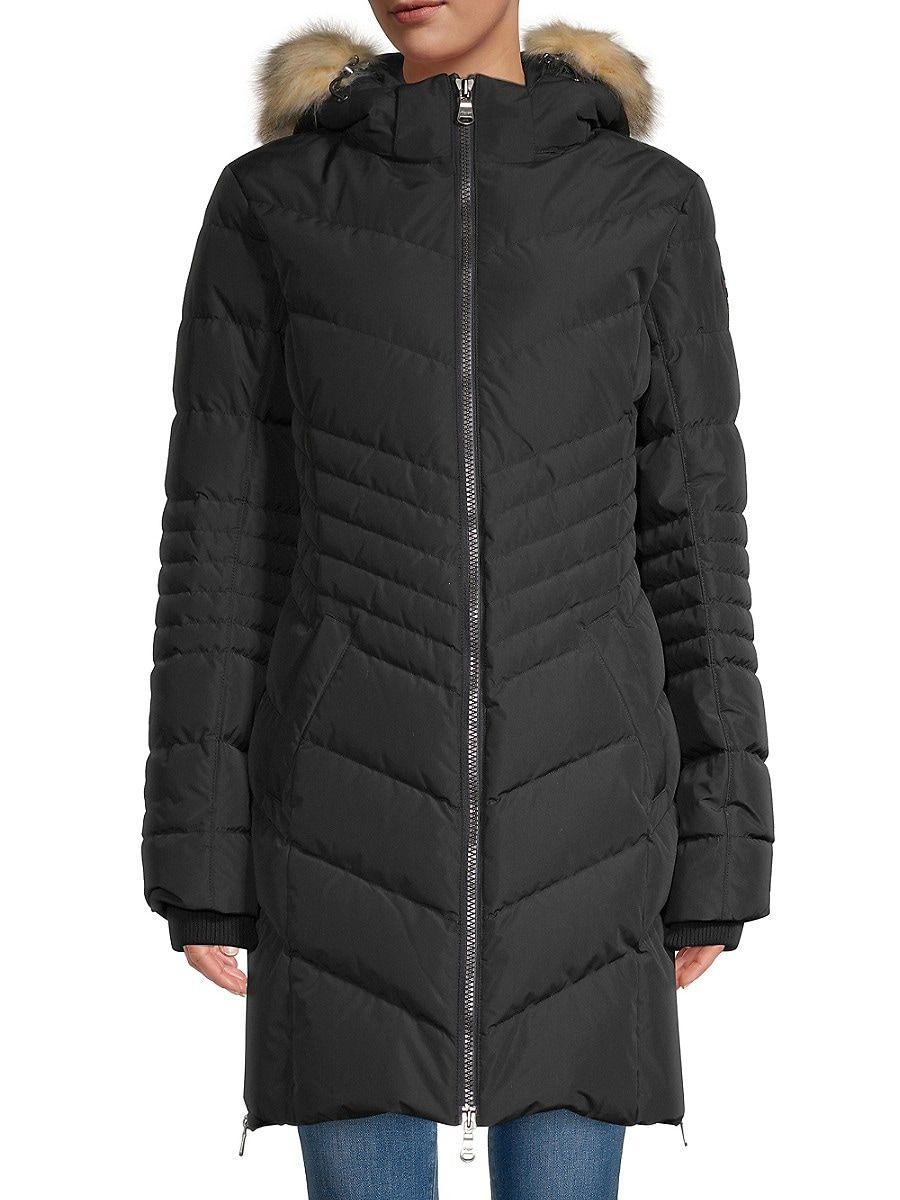 Pajar Queens Faux Fur Quilted Puffer Hooded Coat in Black | Lyst