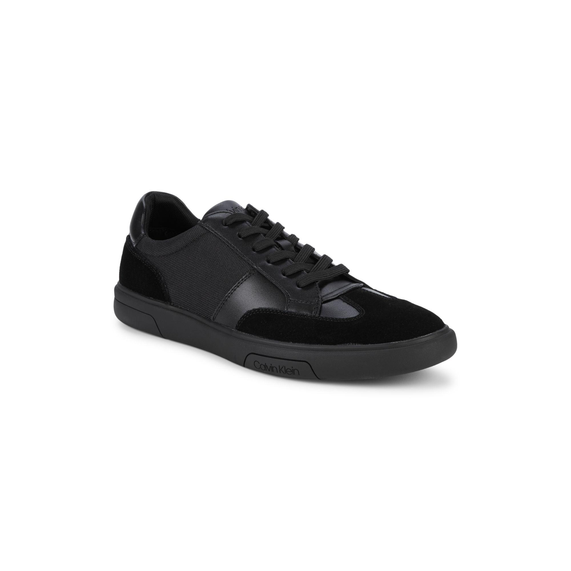 Calvin Klein Suede Gaius Lace-up Sneakers in Black for Men | Lyst