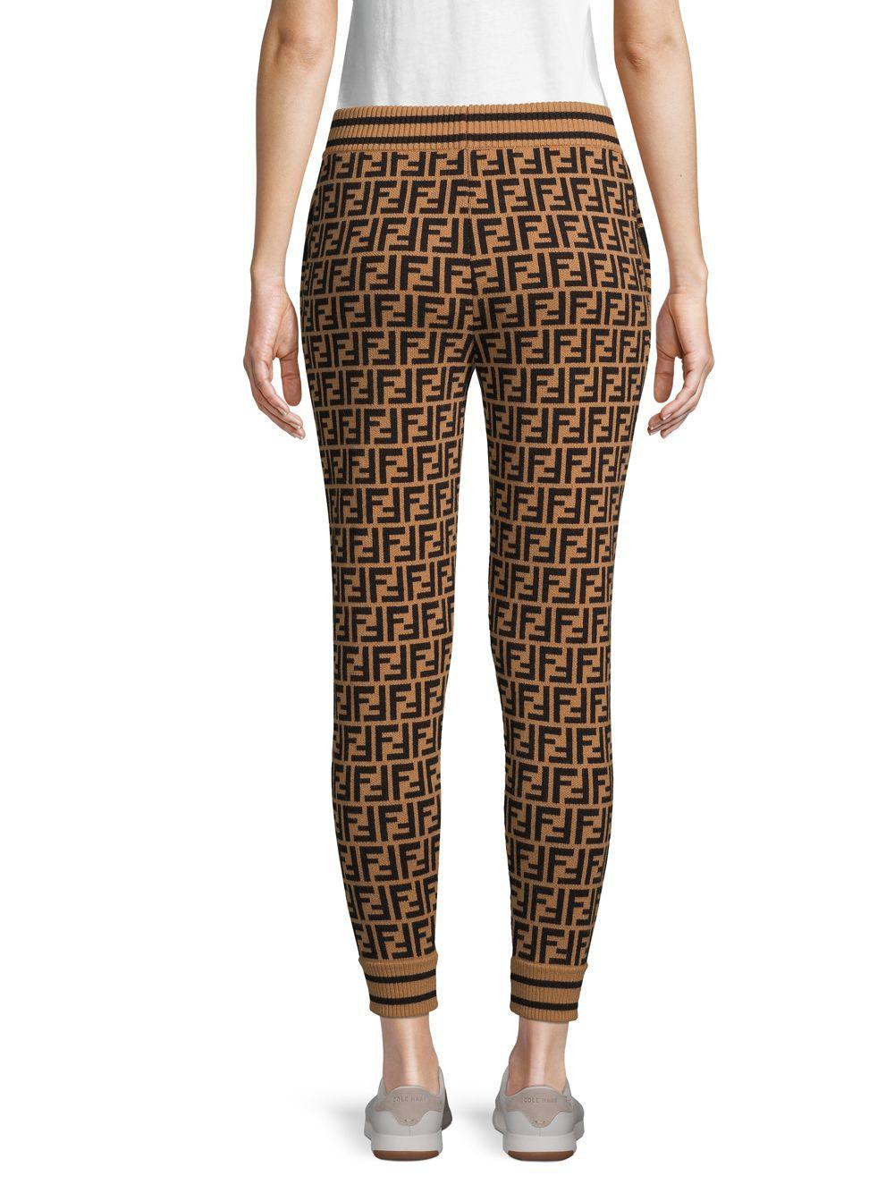 pantaloni fendi logo
