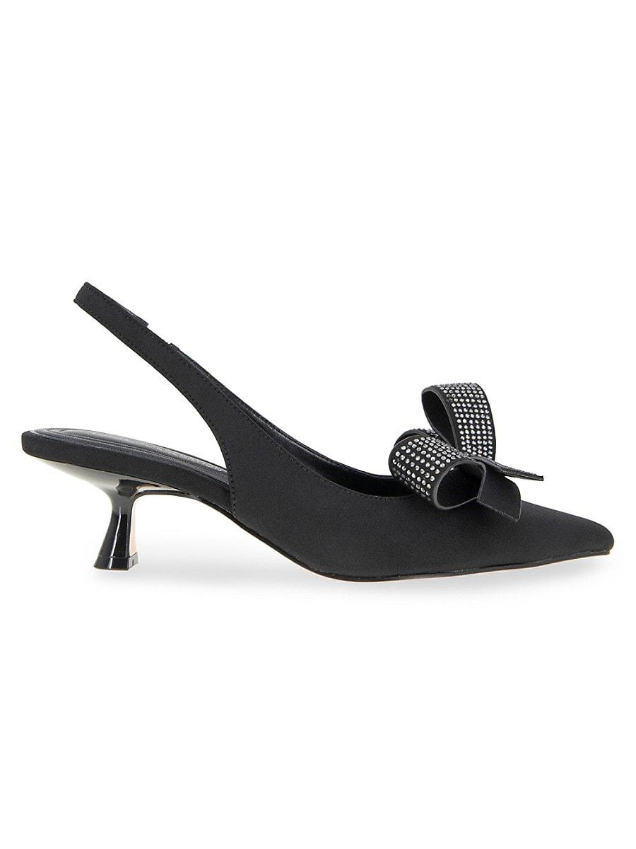 Black and white kitten heel pumps online