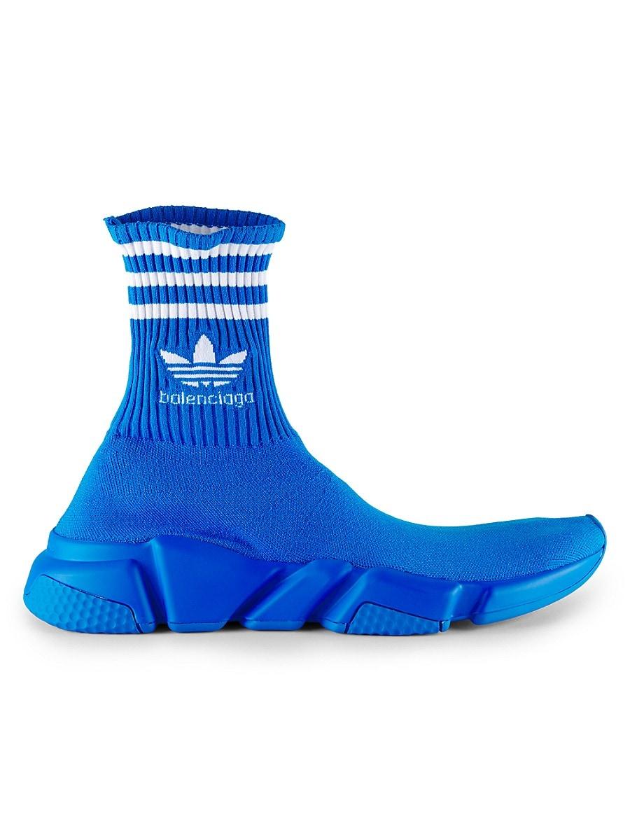 Balenciaga Textile Logo Sock Sneakers in Blue for Men Lyst