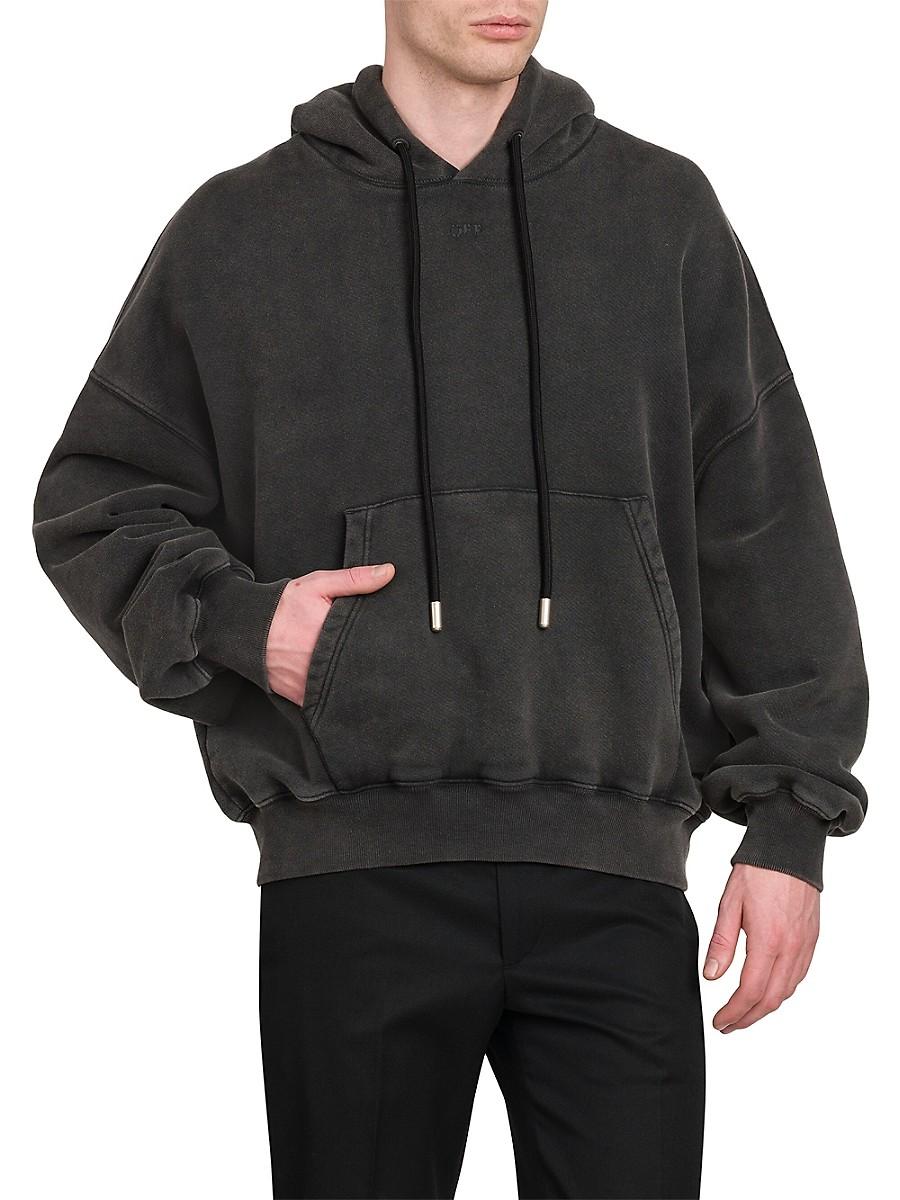 パーカー・フーディ OFF WHITE Men Hoodies OMEV014S24FLE0011001 Black Off-White logo-patch Hoodie | Black | FARFETCH