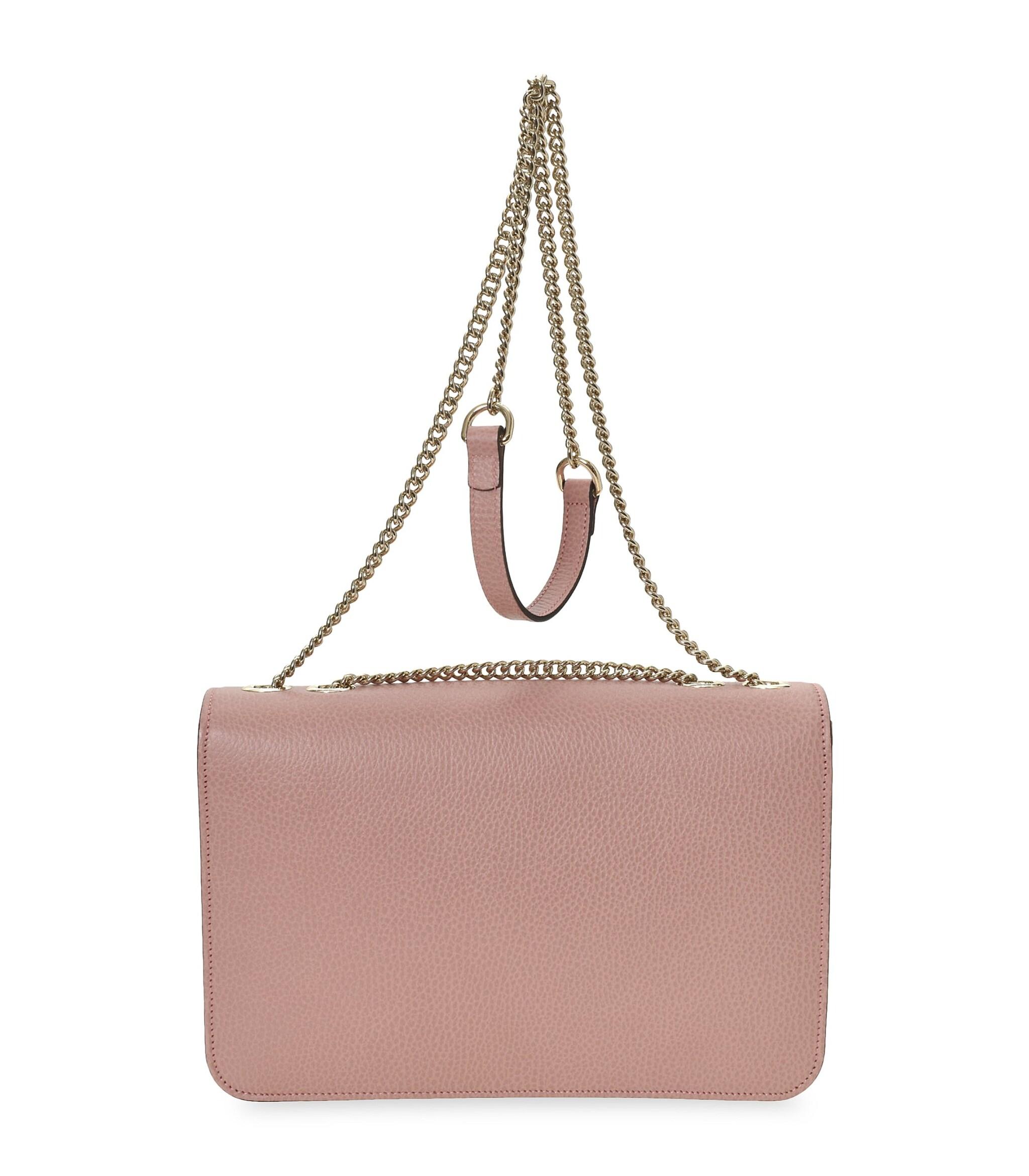 Gucci Interlocking Shoulder Bag (Outlet) Leather Medium Pink 2406911